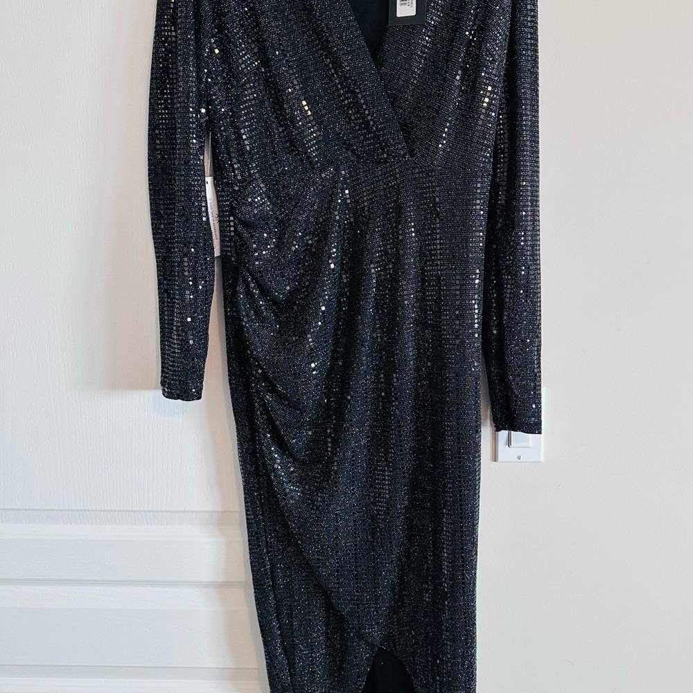 AX Paris Black Sequin Long Sleeve Dress